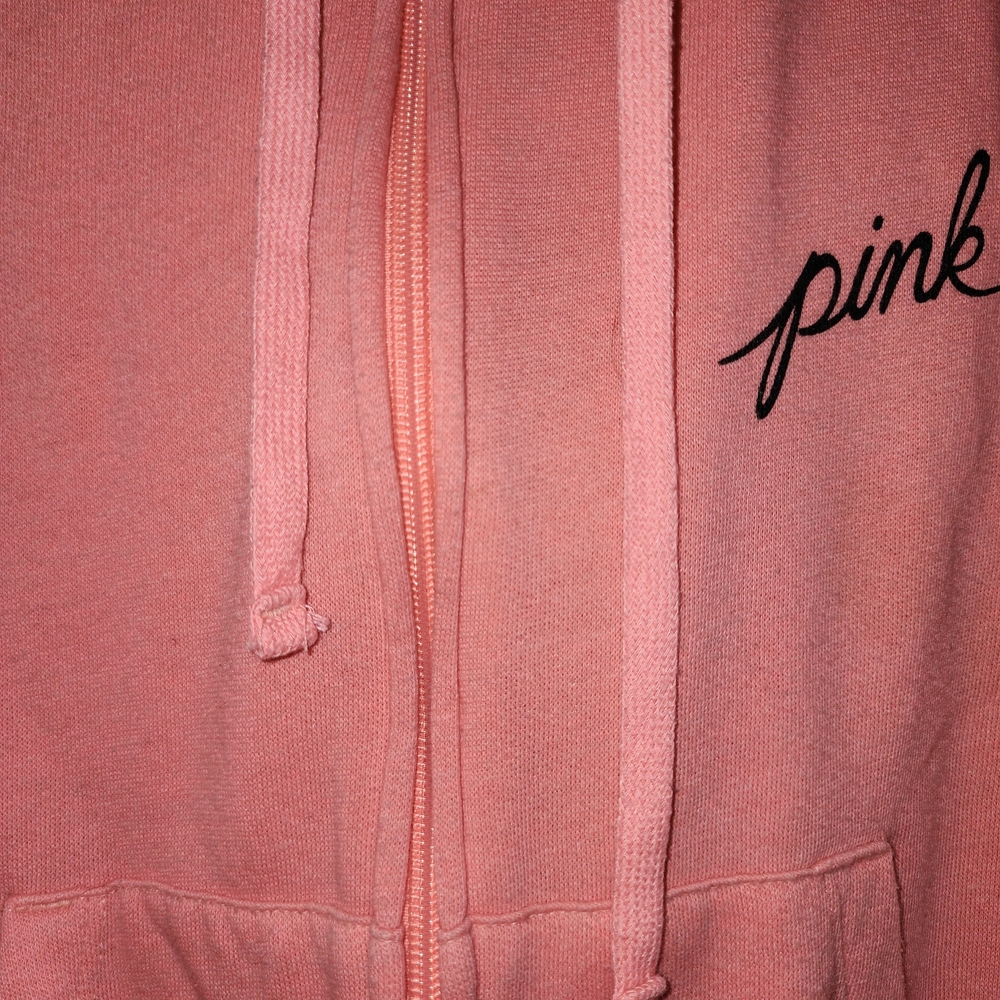 PINK‎ Victoria's Secret Coral Hoodie zipper jacket sz small - Picture 12 of 12